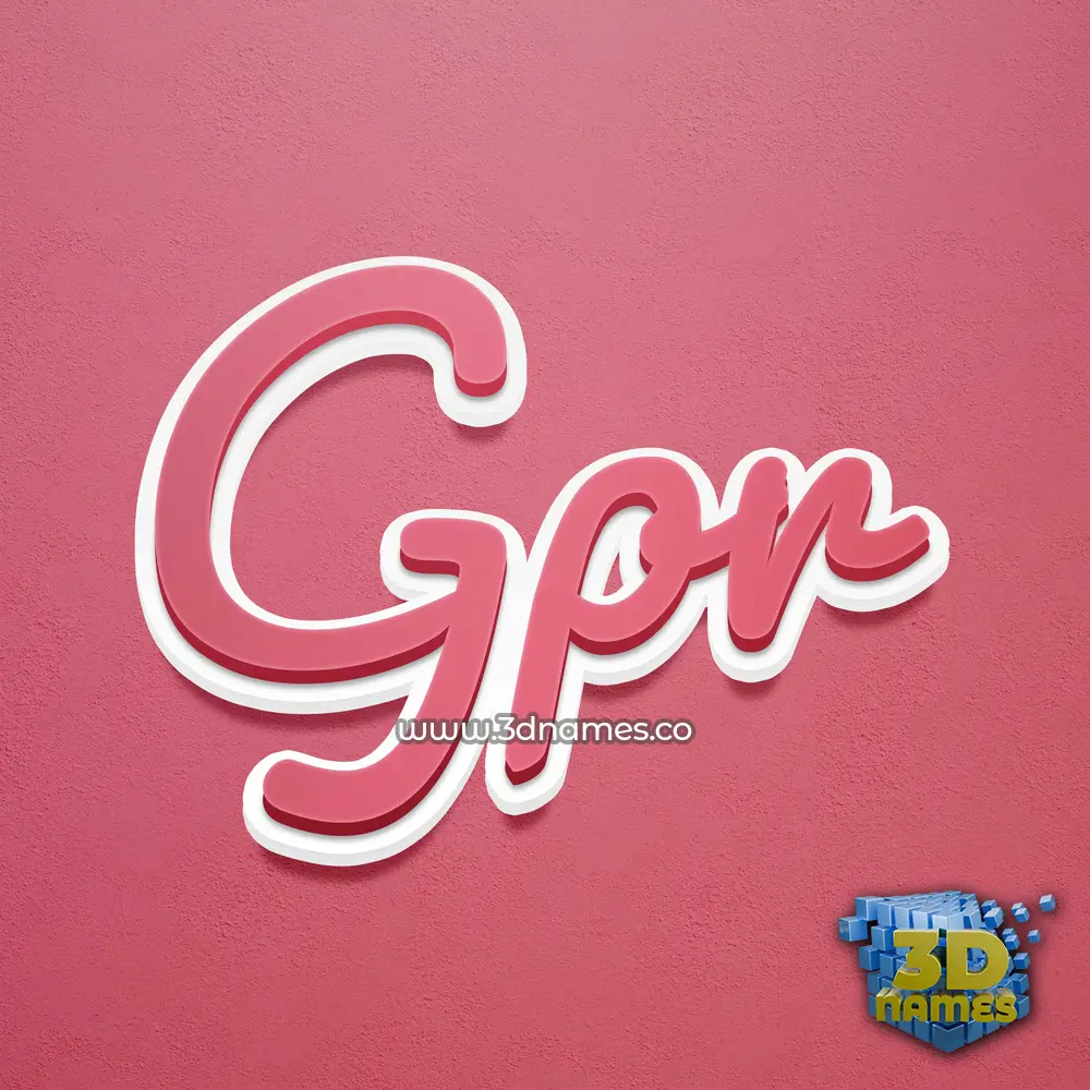 gpr in Red Scribble style - 3D name wallpaper