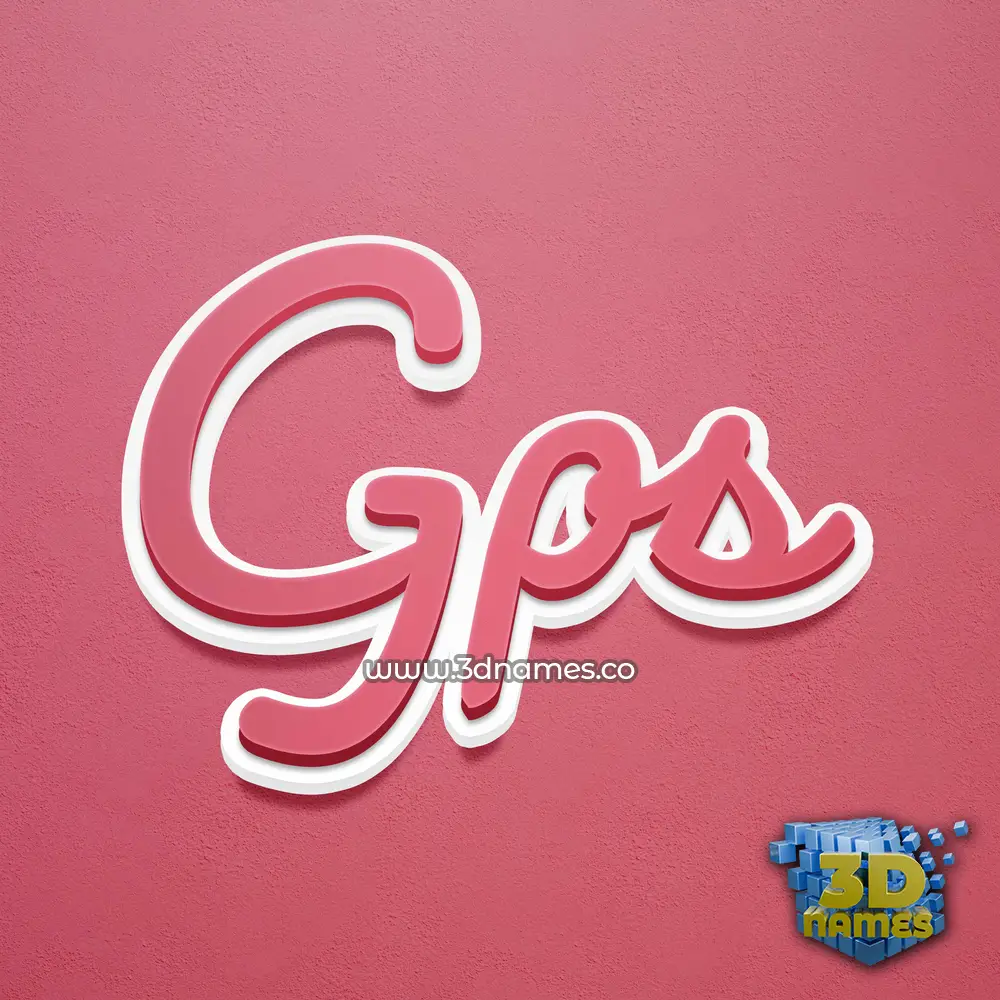 gps in Red Scribble style - 3D name wallpaper