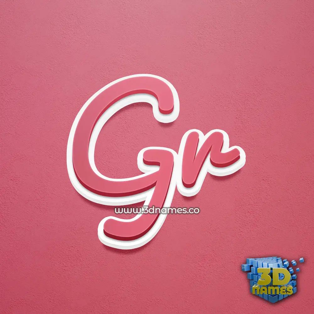 gr in Red Scribble style - 3D name wallpaper