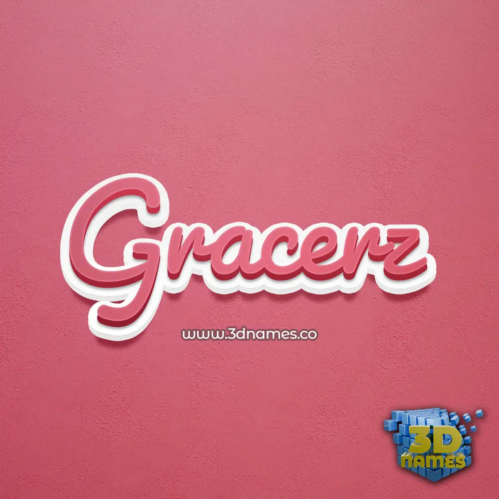 gracerz in Red Scribble style - 3D name wallpaper