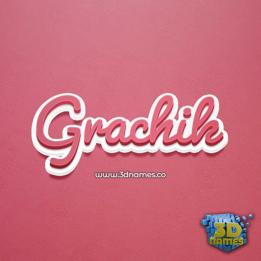 grachik in Red Scribble style - 3D name wallpaper