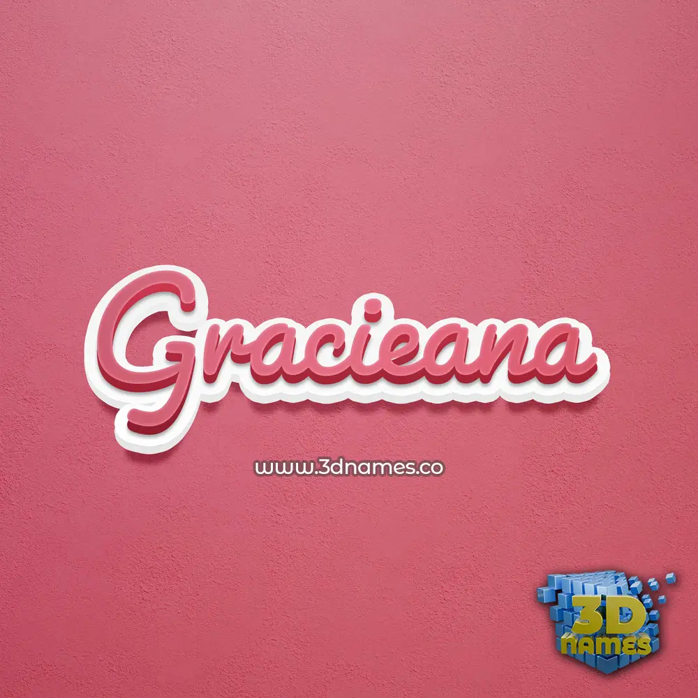 gracieana in Red Scribble style - 3D name wallpaper