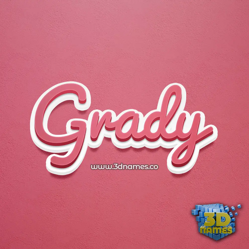 grady in Red Scribble style - 3D name wallpaper