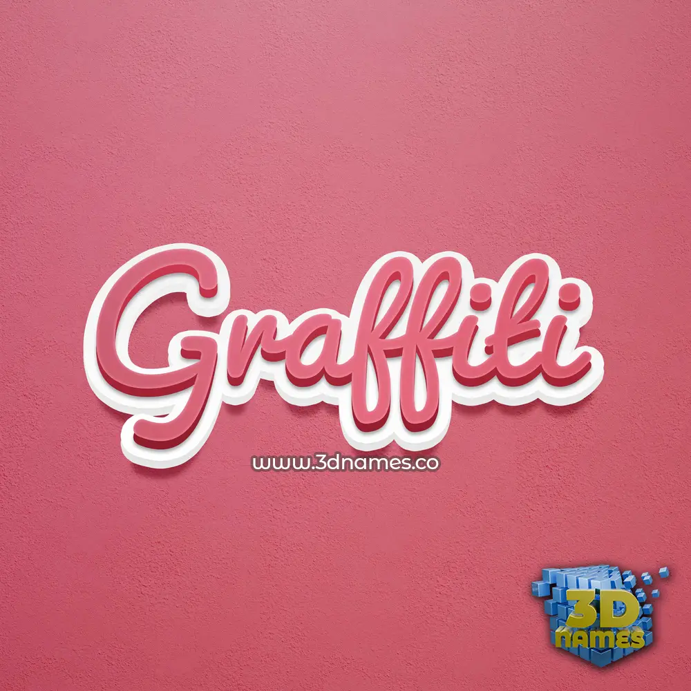 graffiti in Red Scribble style - 3D name wallpaper