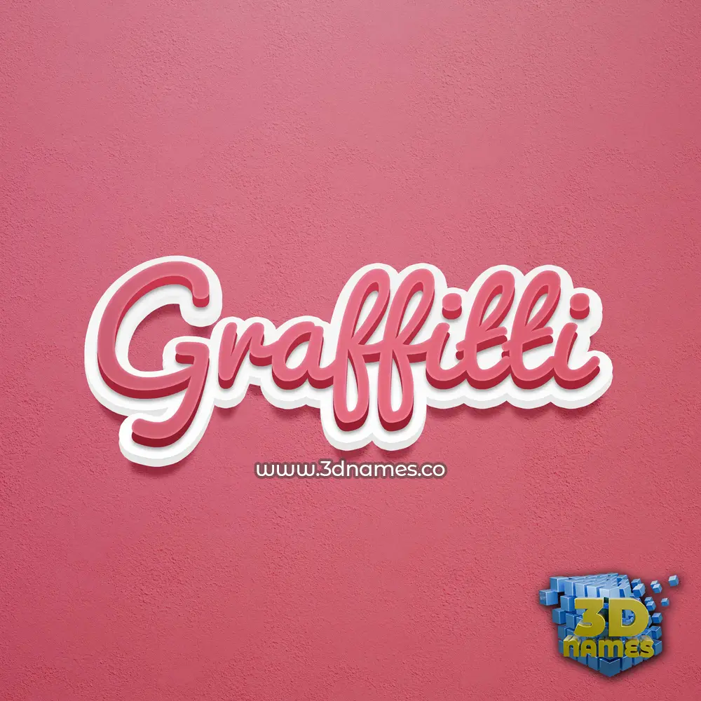 graffitti in Red Scribble style - 3D name wallpaper