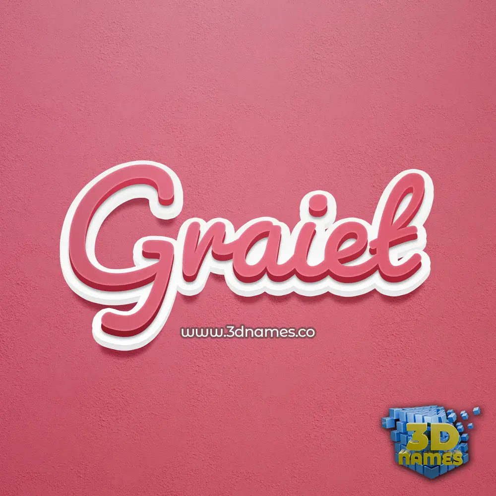 graiet in Red Scribble style - 3D name wallpaper