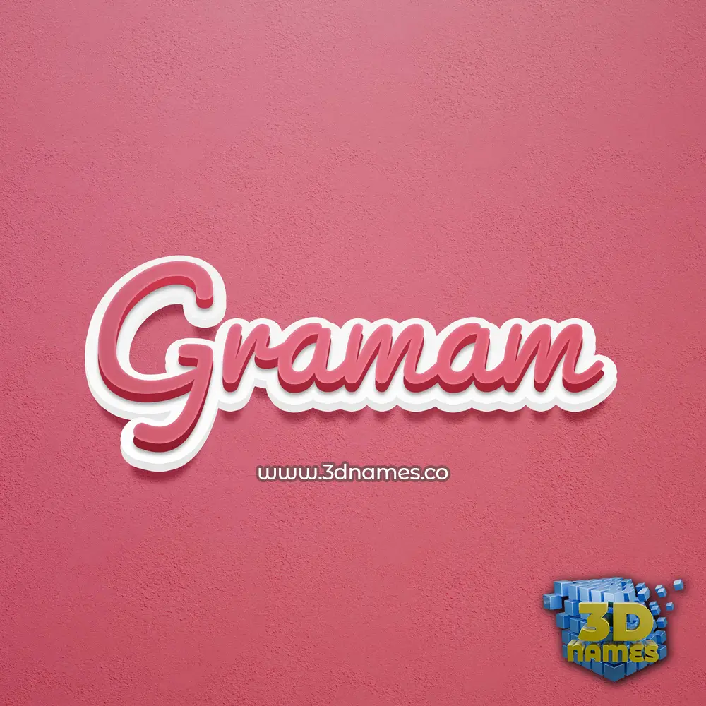 gramam in Red Scribble style - 3D name wallpaper
