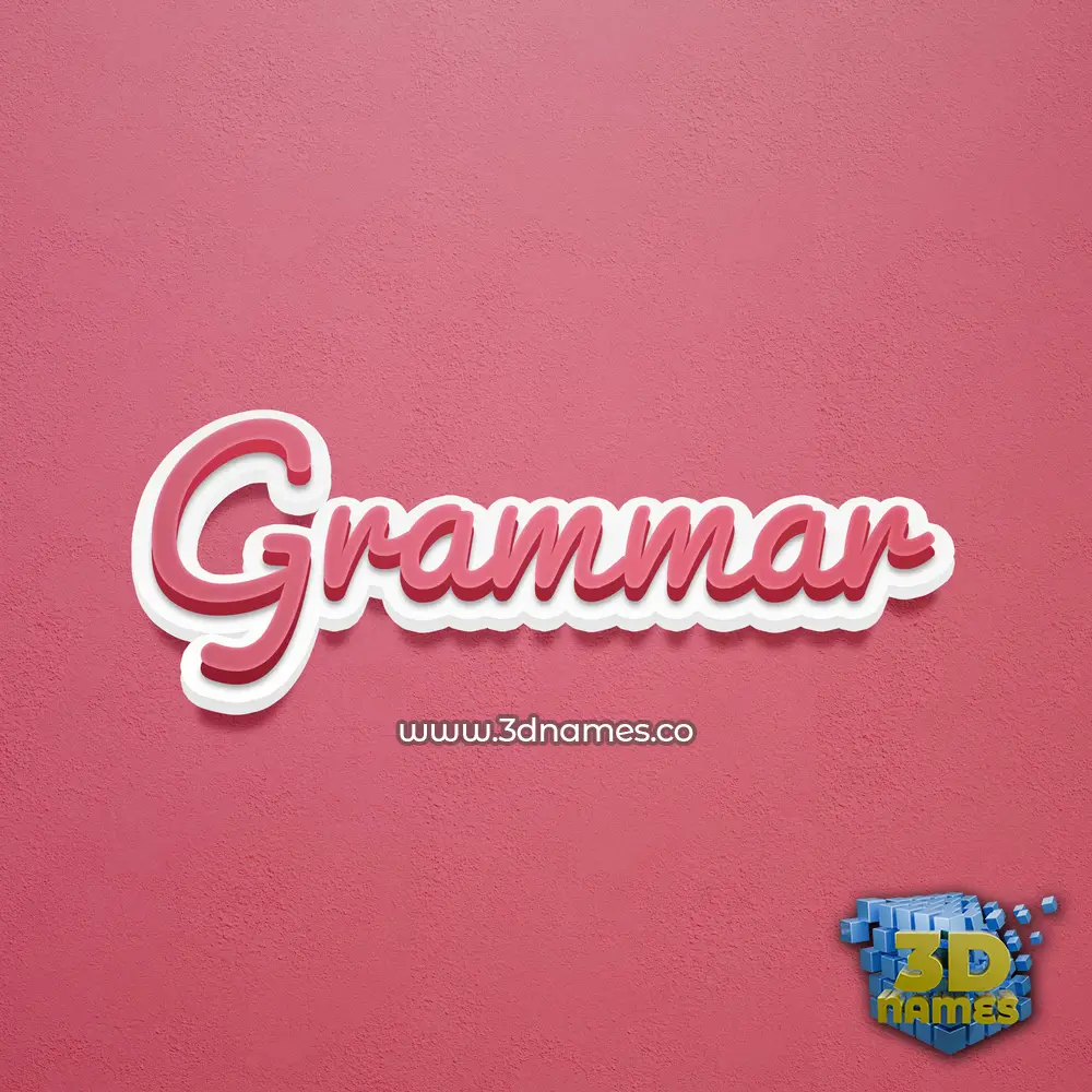 grammar in Red Scribble style - 3D name wallpaper