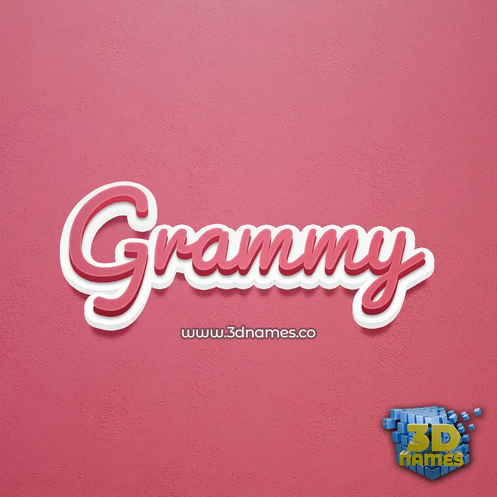 grammy in Red Scribble style - 3D name wallpaper