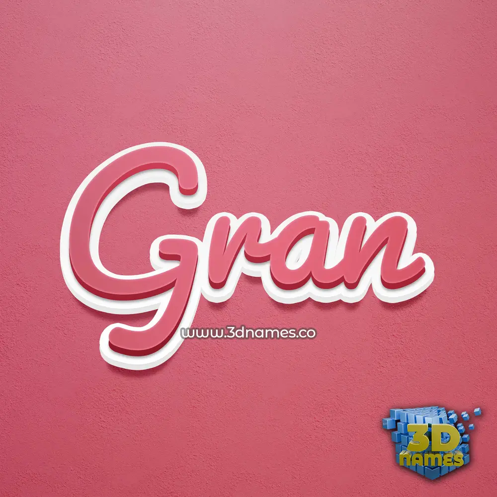 gran in Red Scribble style - 3D name wallpaper