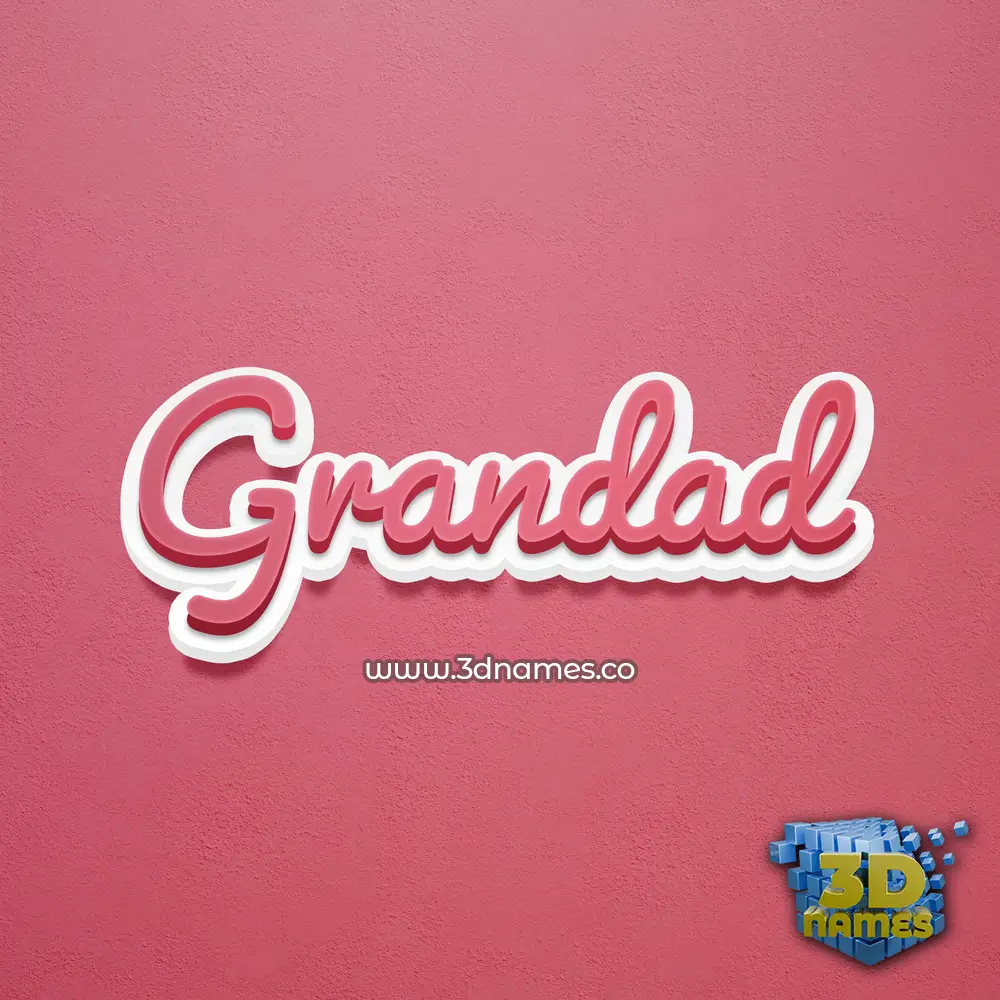 grandad in Red Scribble style - 3D name wallpaper