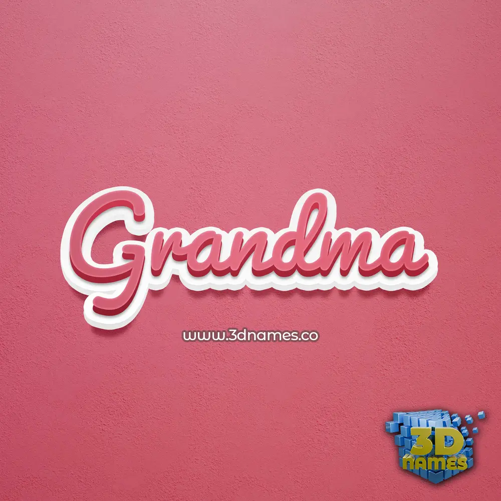 grandma in Red Scribble style - 3D name wallpaper