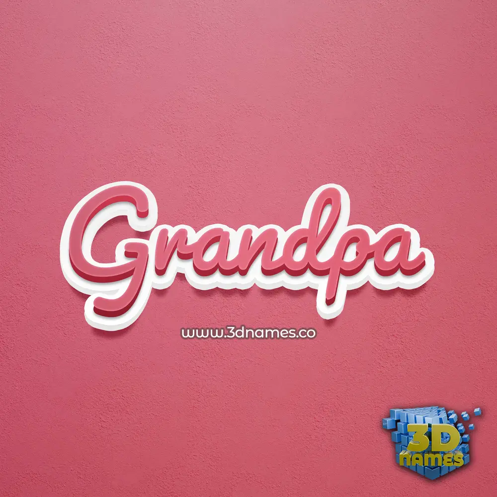 grandpa in Red Scribble style - 3D name wallpaper