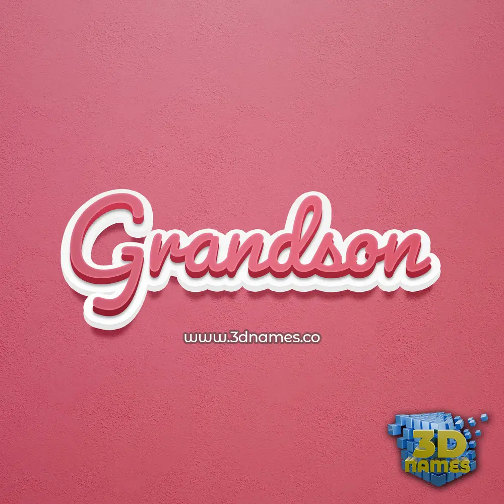 grandson in Red Scribble style - 3D name wallpaper