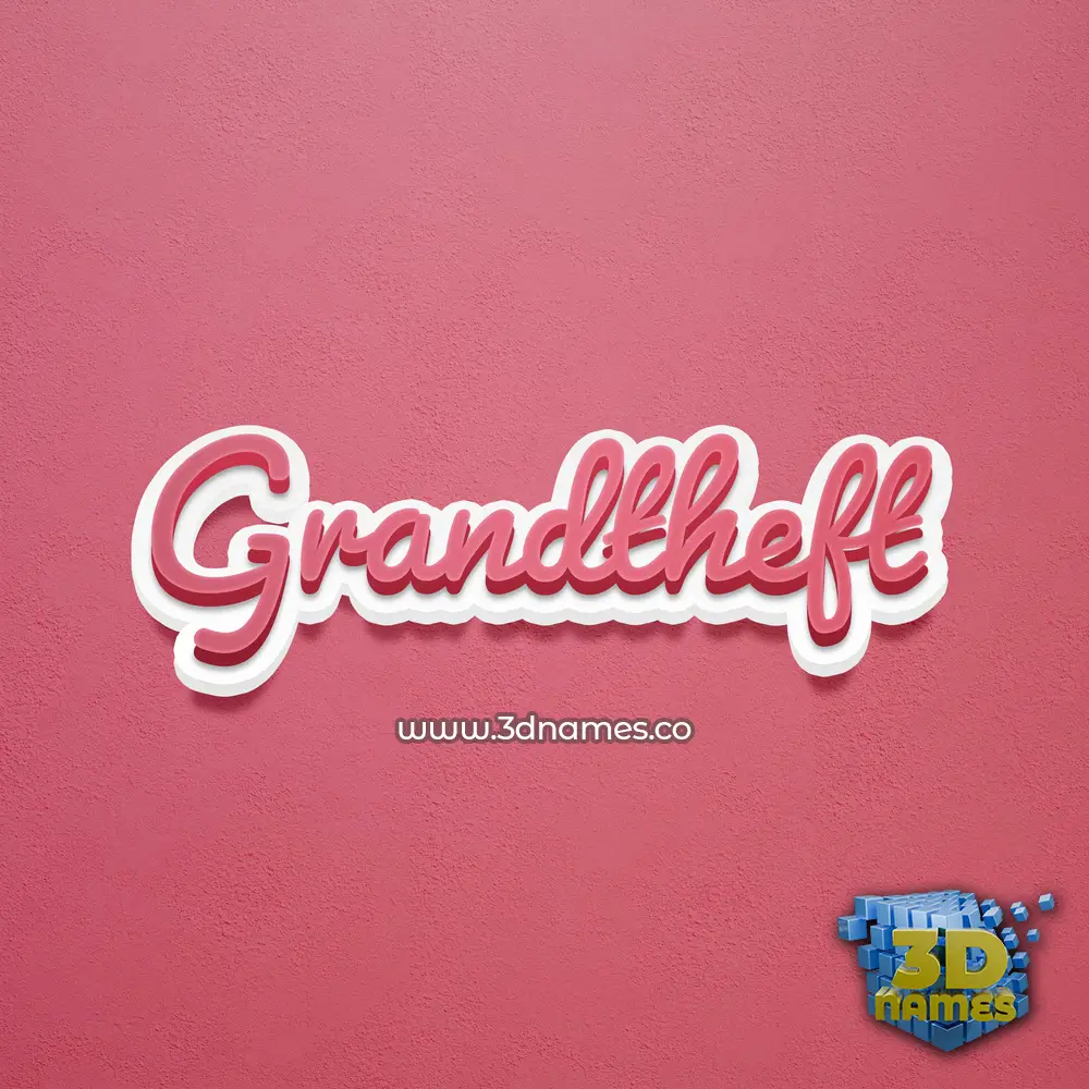 grandtheft in Red Scribble style - 3D name wallpaper