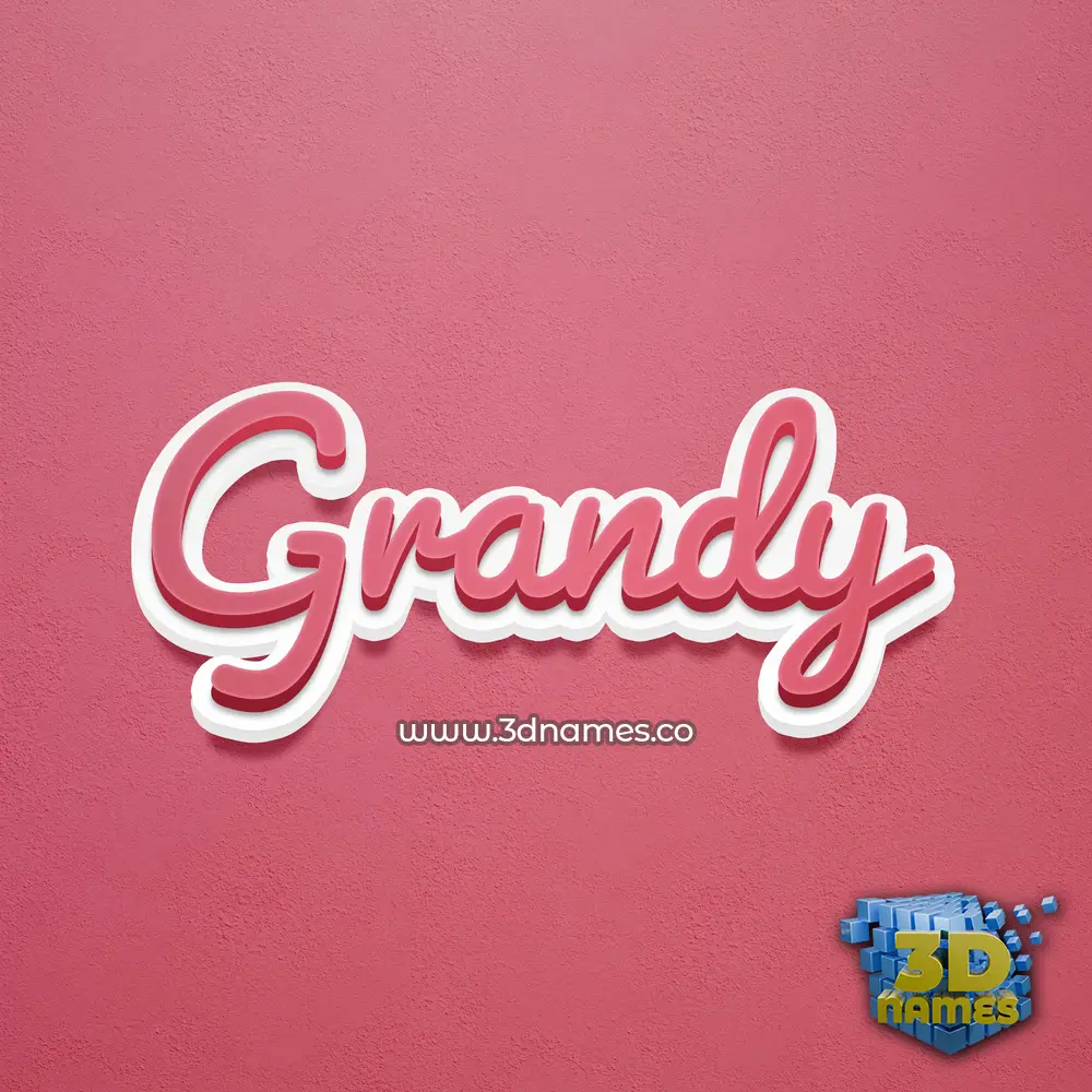 grandy in Red Scribble style - 3D name wallpaper