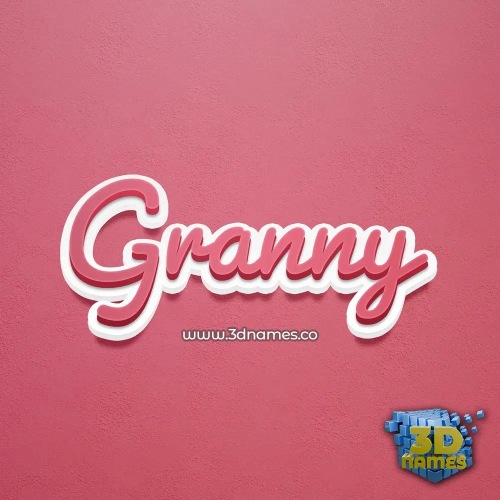 granny in Red Scribble style - 3D name wallpaper