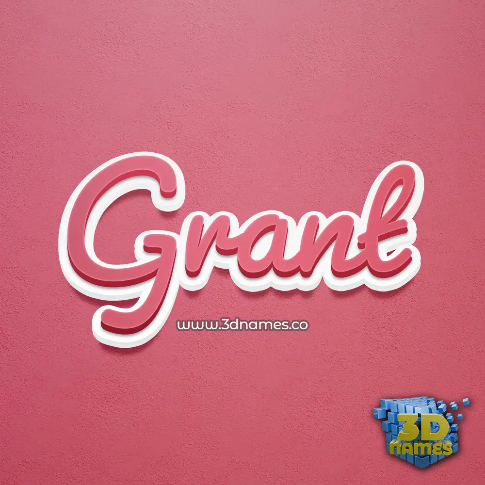 grant in Red Scribble style - 3D name wallpaper