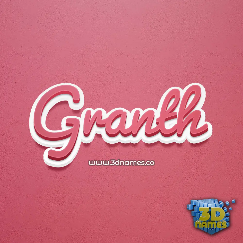 granth in Red Scribble style - 3D name wallpaper