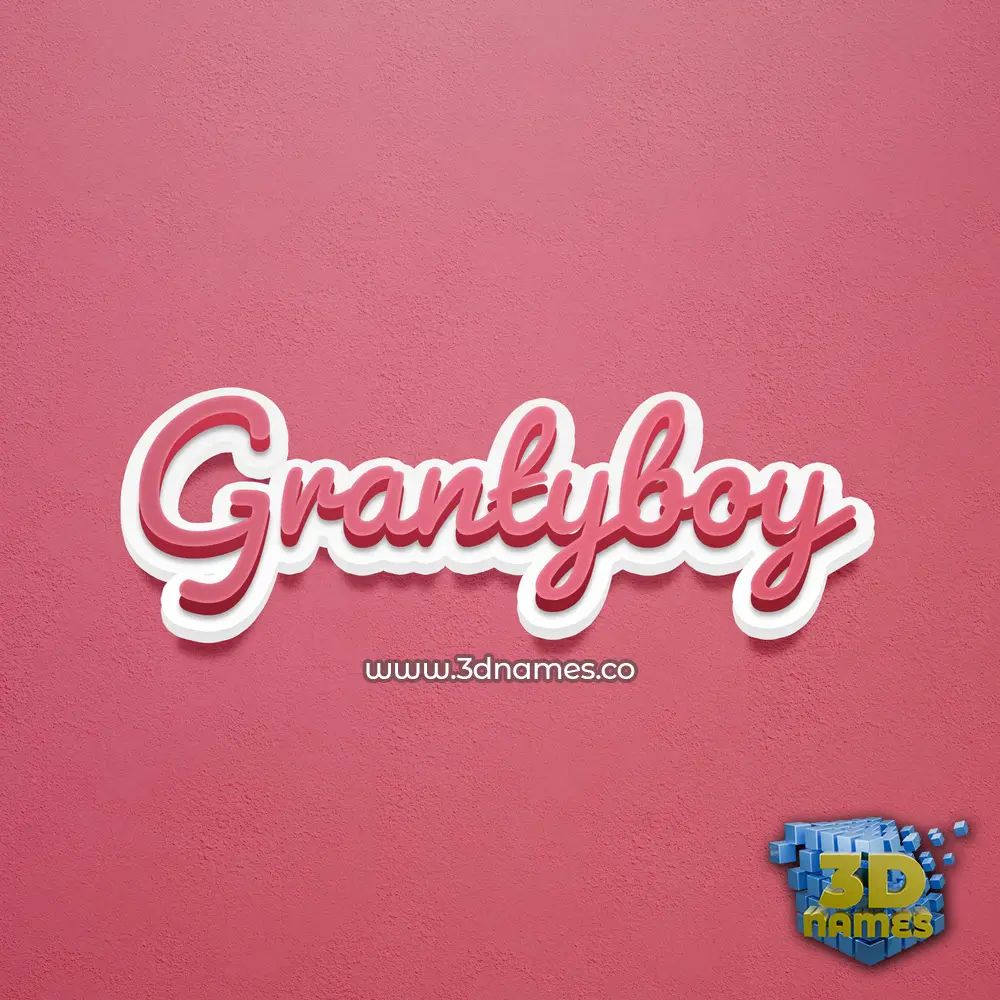 grantyboy in Red Scribble style - 3D name wallpaper