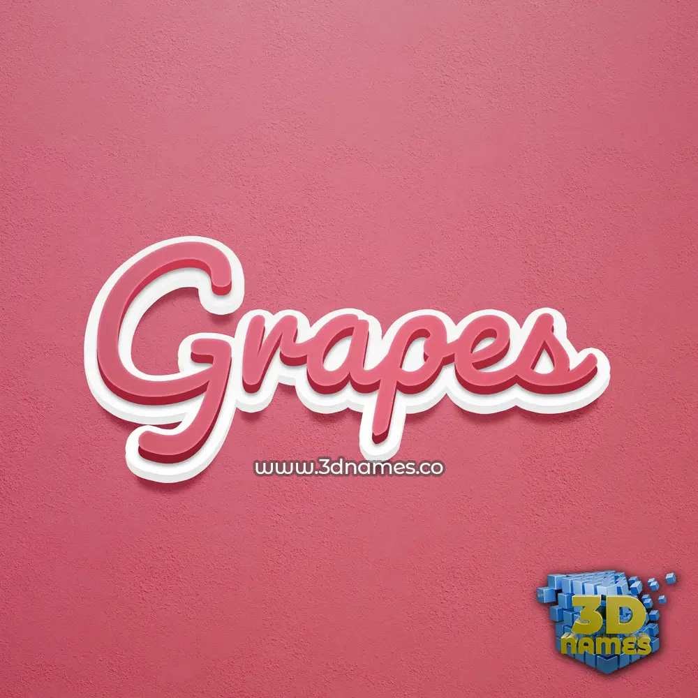 grapes in Red Scribble style - 3D name wallpaper
