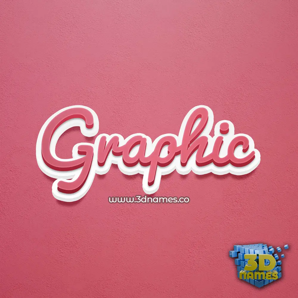 graphic in Red Scribble style - 3D name wallpaper