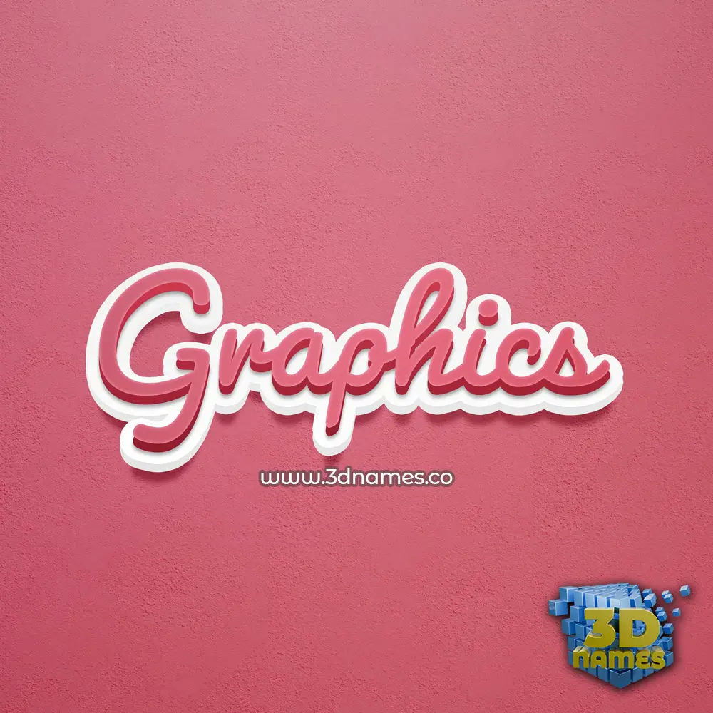 graphics in Red Scribble style - 3D name wallpaper