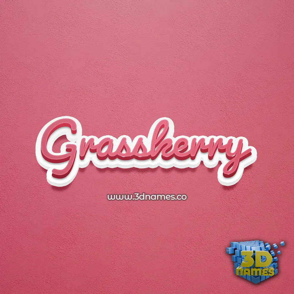 grasskerry in Red Scribble style - 3D name wallpaper