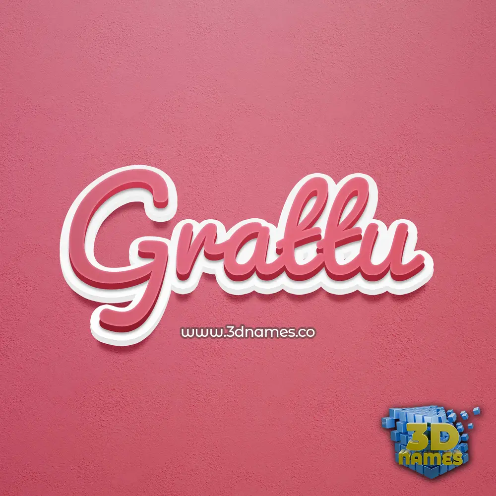 grattu in Red Scribble style - 3D name wallpaper