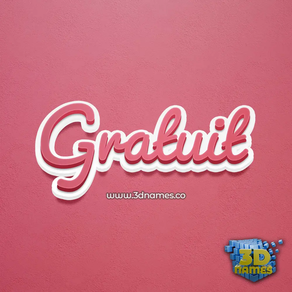 gratuit in Red Scribble style - 3D name wallpaper