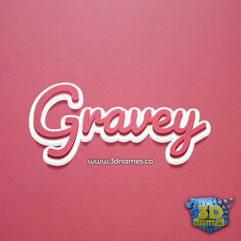 gravey in Red Scribble style - 3D name wallpaper
