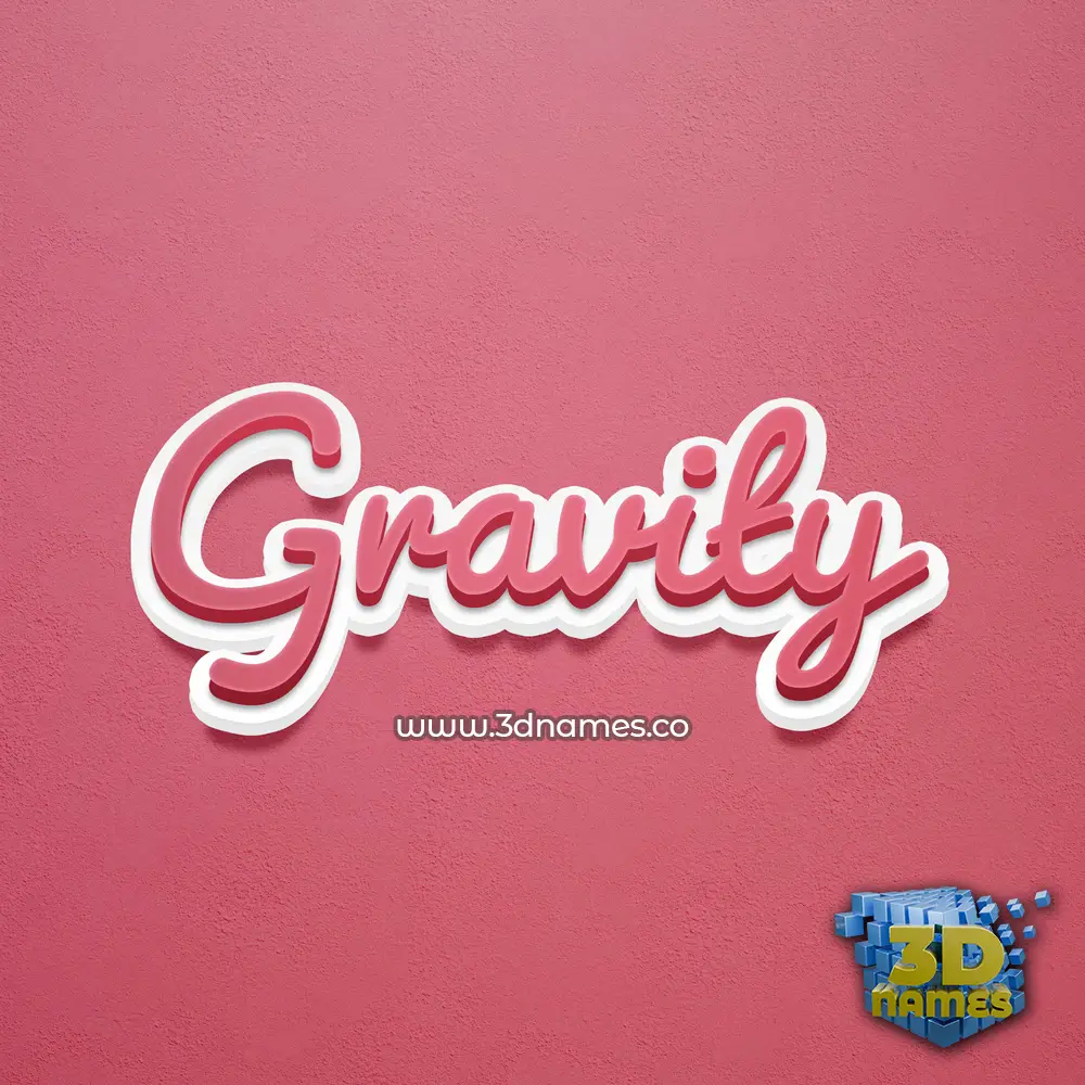 gravity in Red Scribble style - 3D name wallpaper