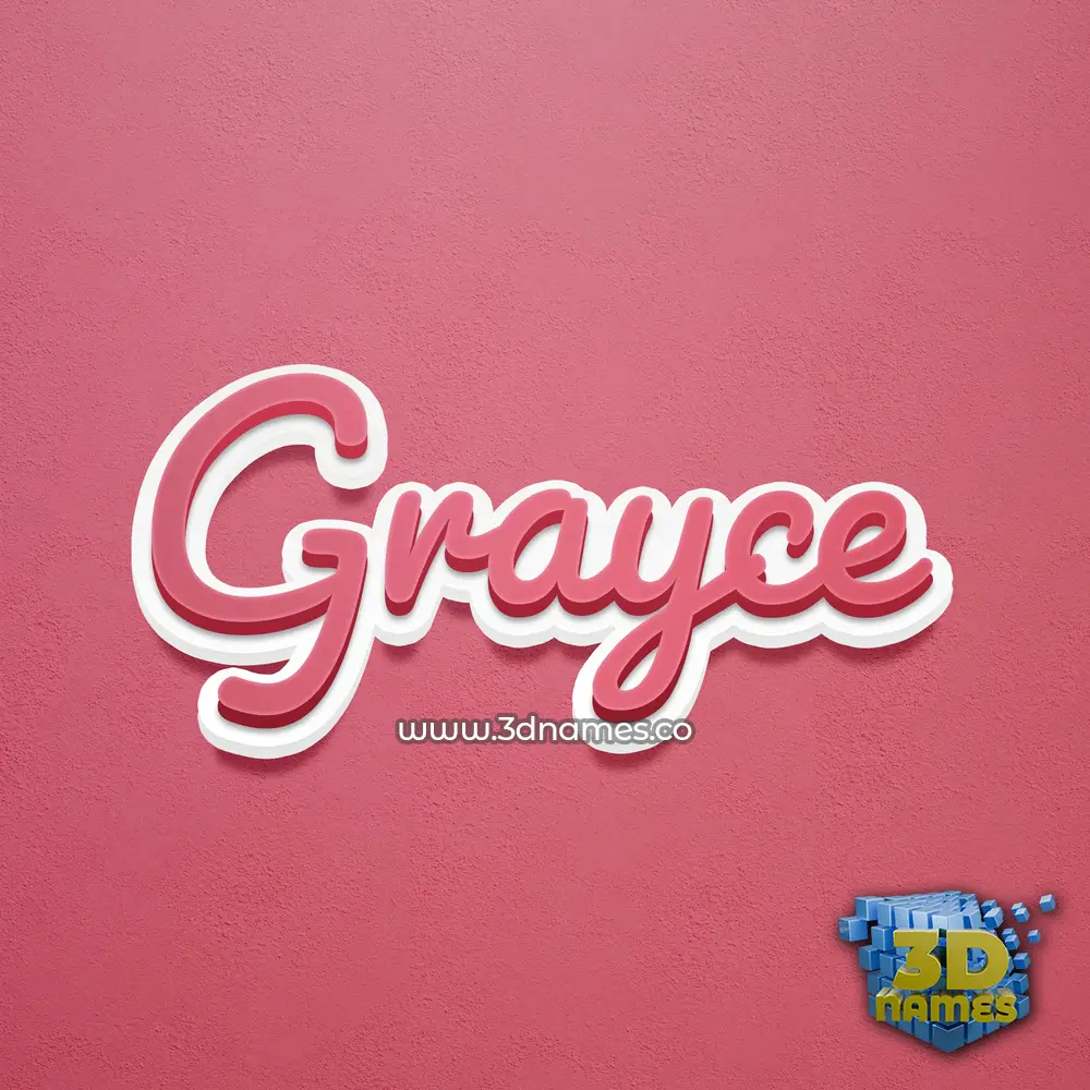 grayce in Red Scribble style - 3D name wallpaper