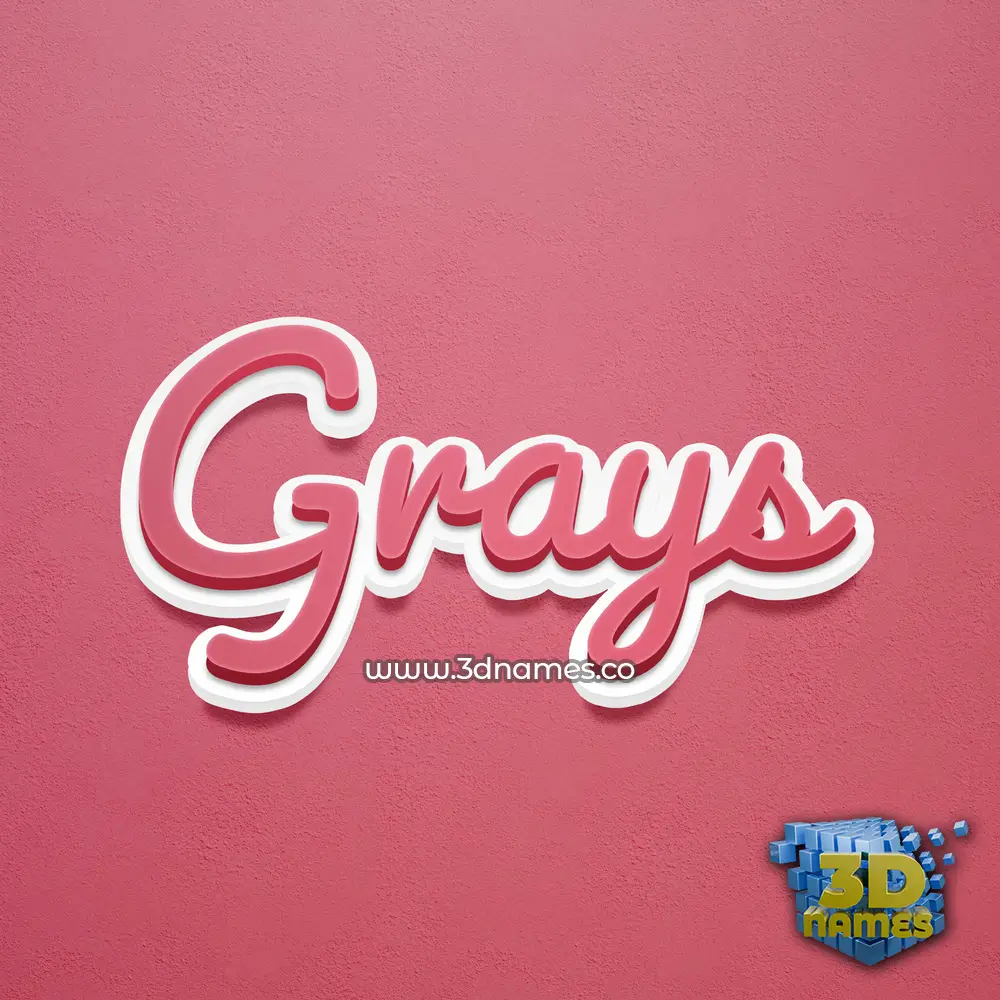 grays in Red Scribble style - 3D name wallpaper