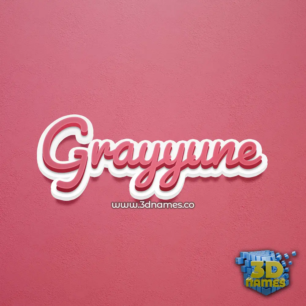 grayyune in Red Scribble style - 3D name wallpaper