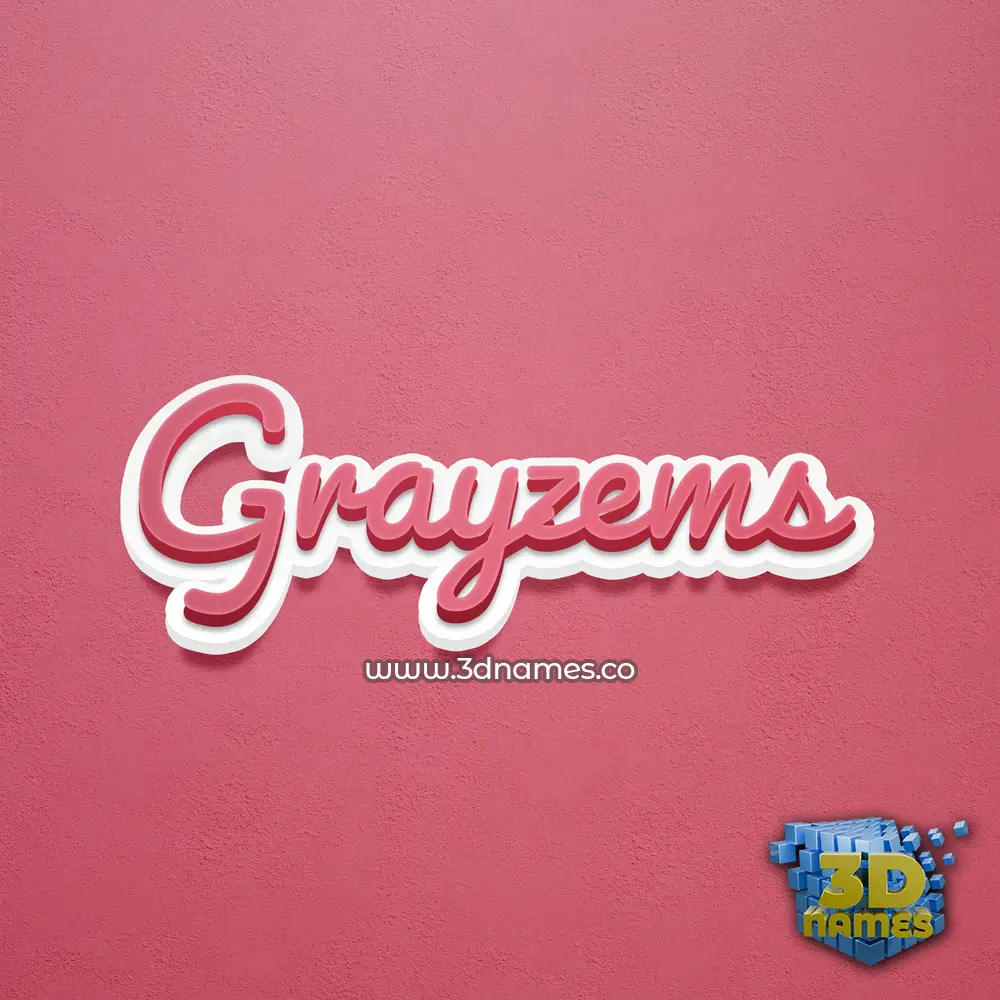 grayzems in Red Scribble style - 3D name wallpaper