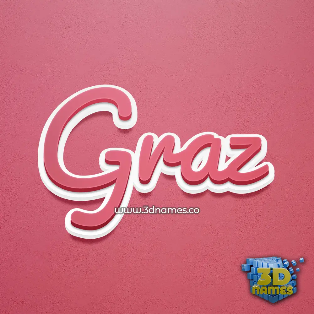 graz in Red Scribble style - 3D name wallpaper