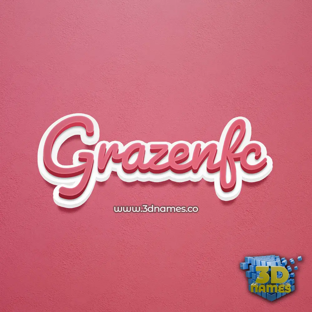 grazenfc in Red Scribble style - 3D name wallpaper