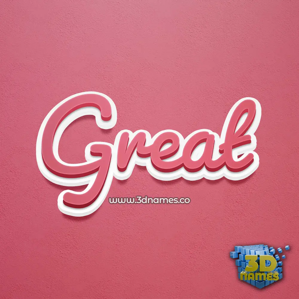 great in Red Scribble style - 3D name wallpaper