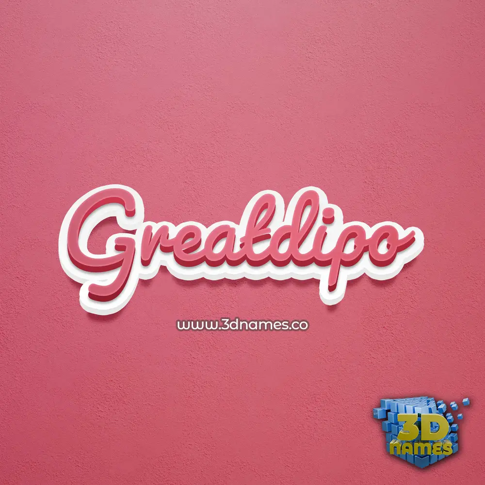 greatdipo in Red Scribble style - 3D name wallpaper