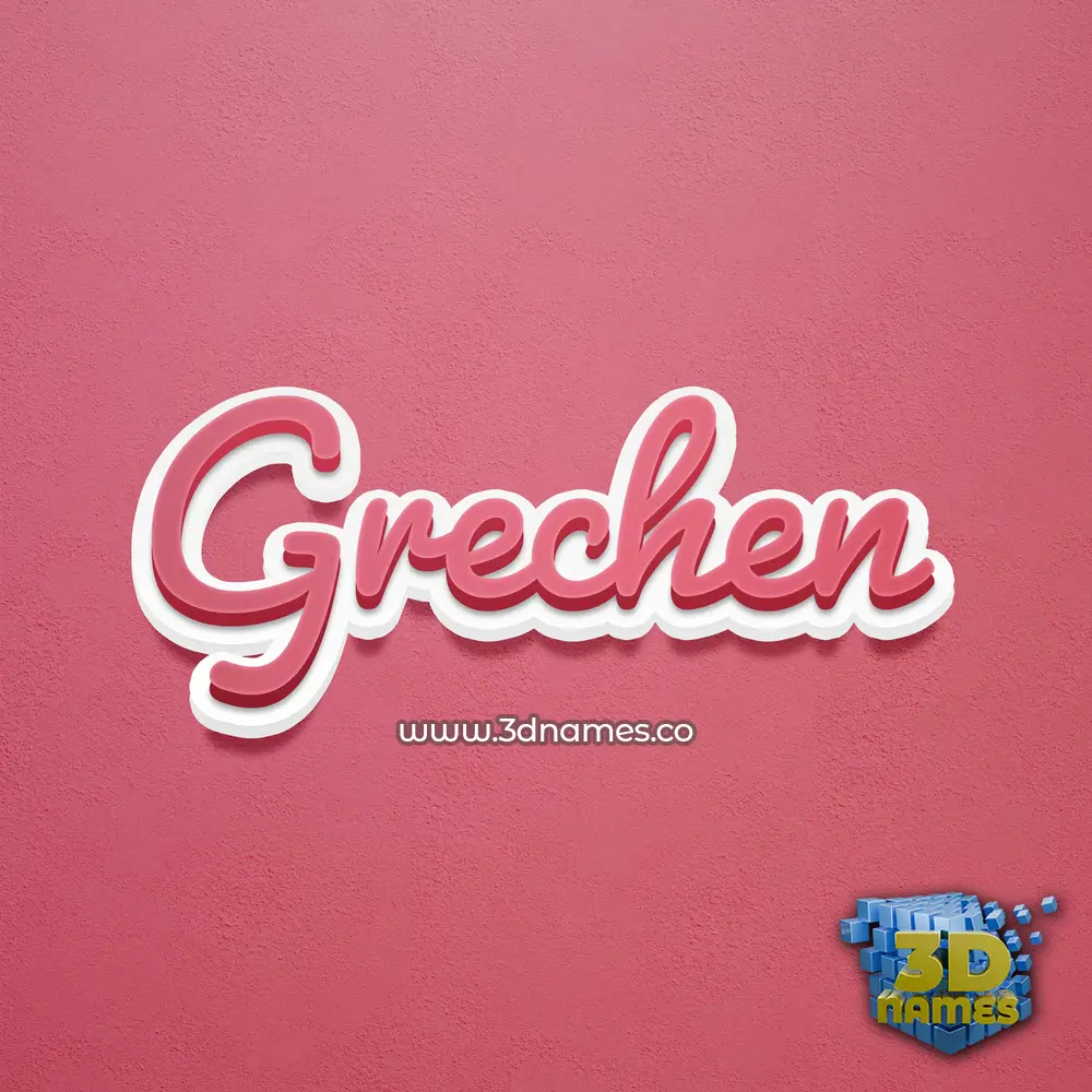 grechen in Red Scribble style - 3D name wallpaper