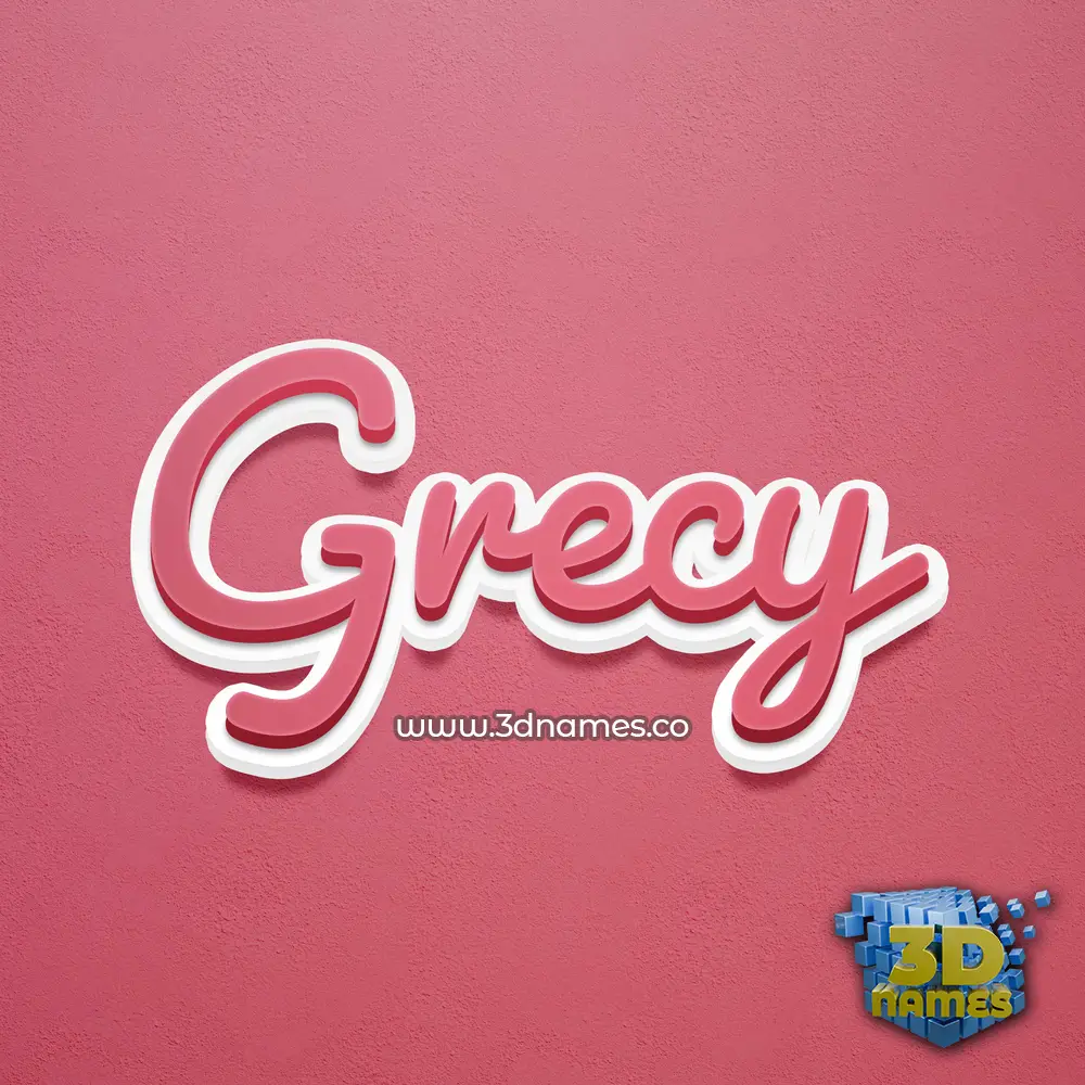 grecy in Red Scribble style - 3D name wallpaper