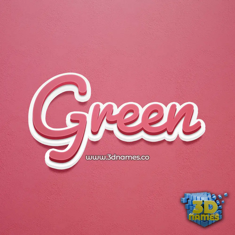 green in Red Scribble style - 3D name wallpaper