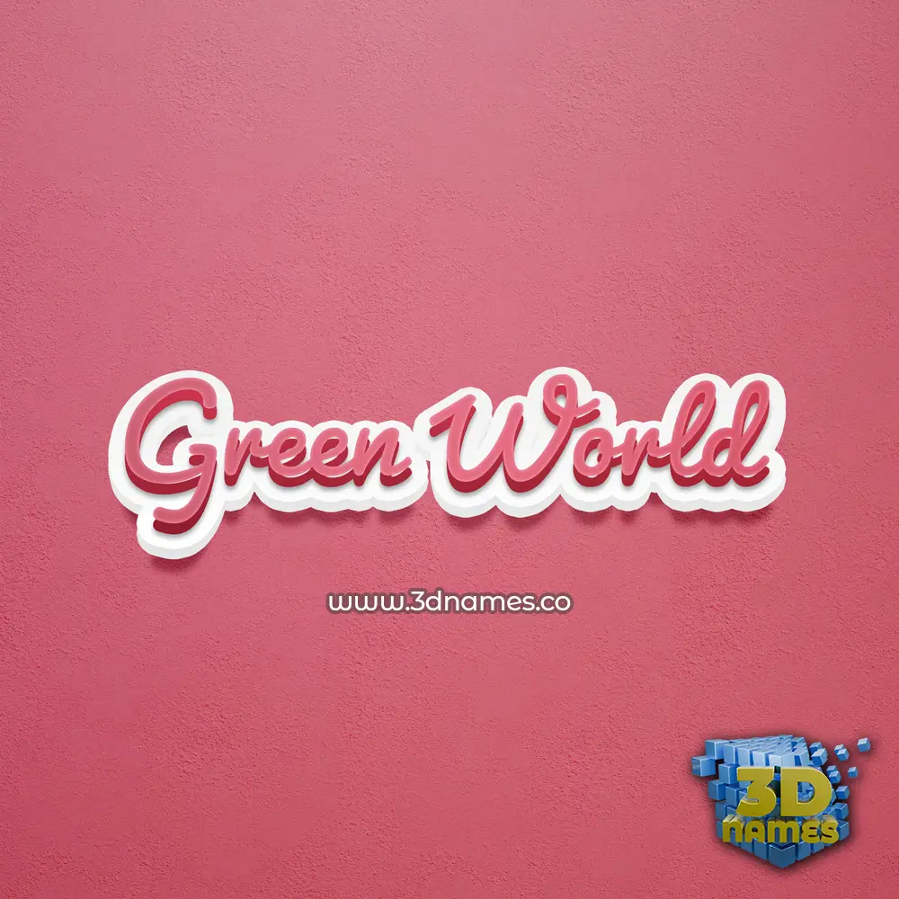 green world in Red Scribble style - 3D name wallpaper