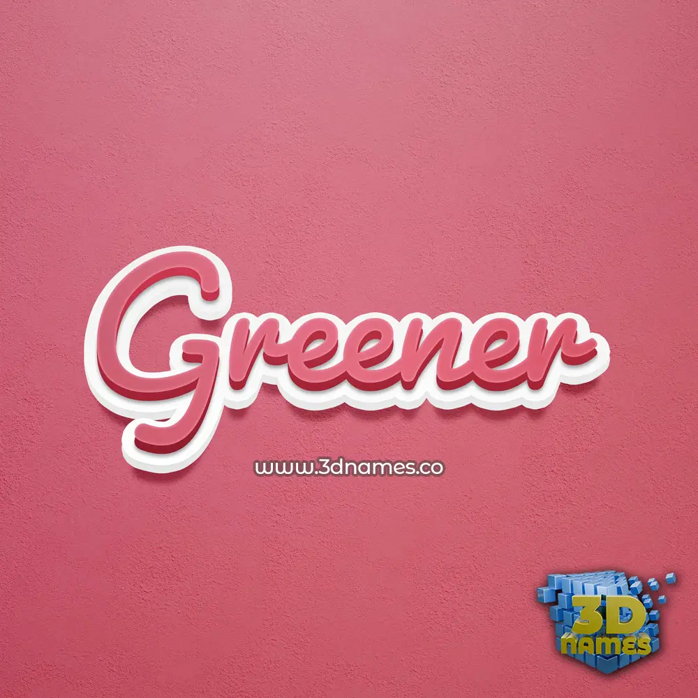 greener in Red Scribble style - 3D name wallpaper
