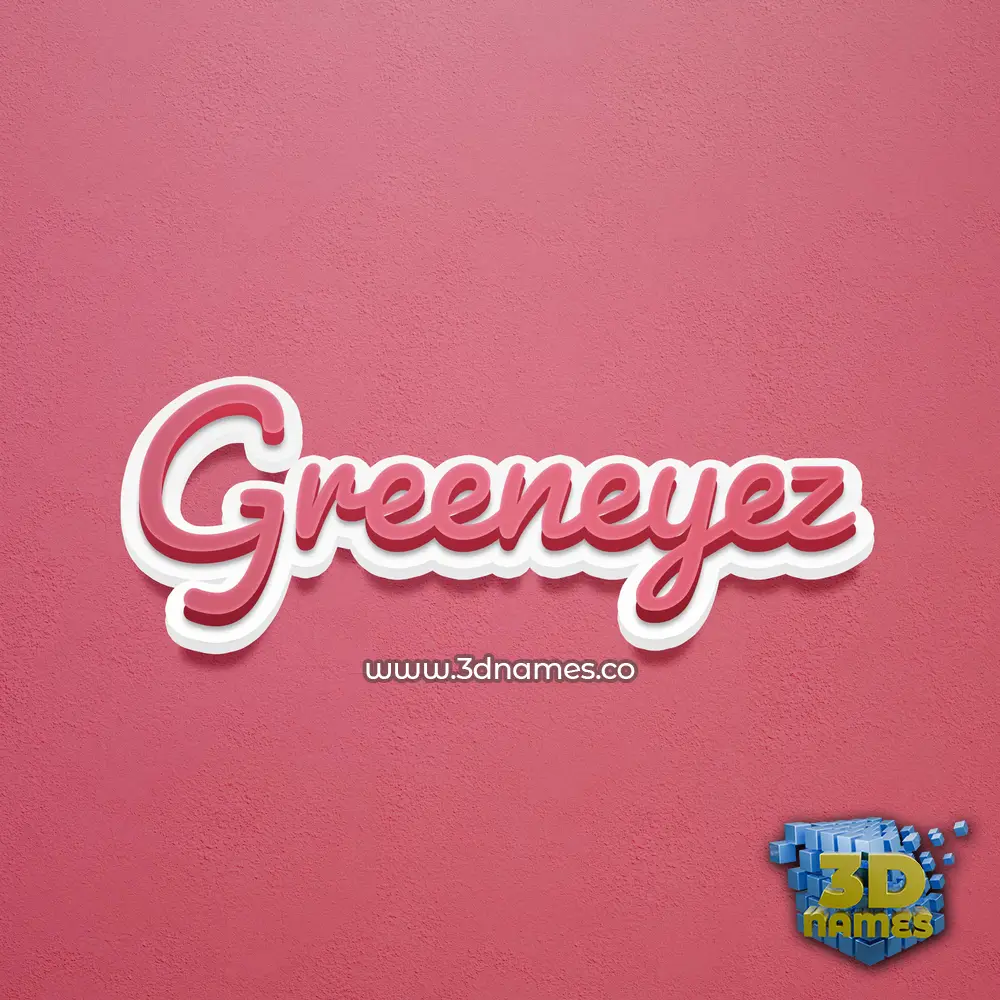 greeneyez in Red Scribble style - 3D name wallpaper