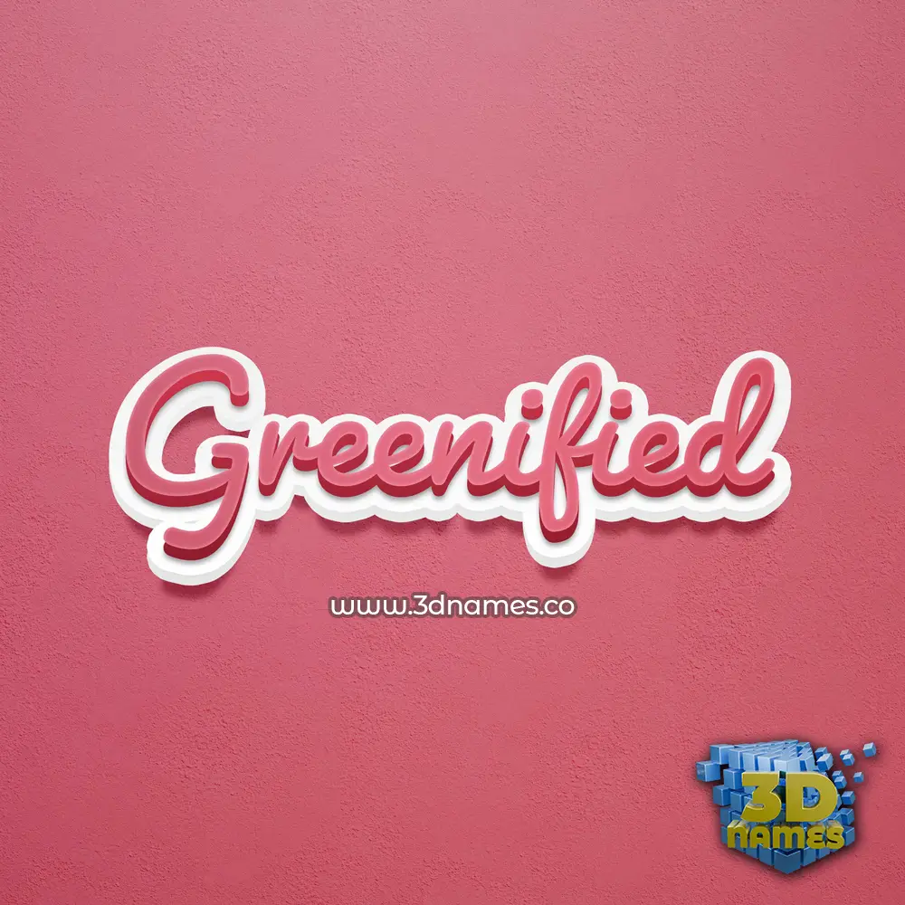 greenified in Red Scribble style - 3D name wallpaper