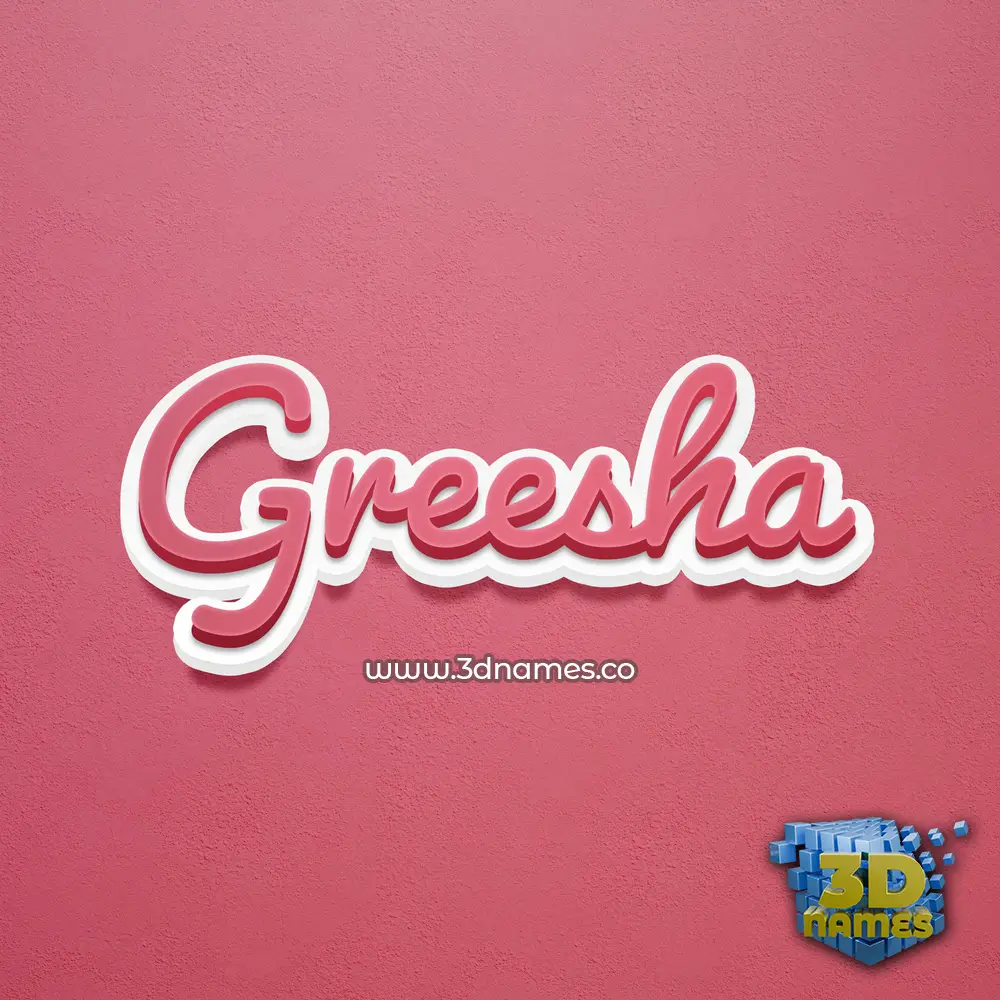 greesha in Red Scribble style - 3D name wallpaper