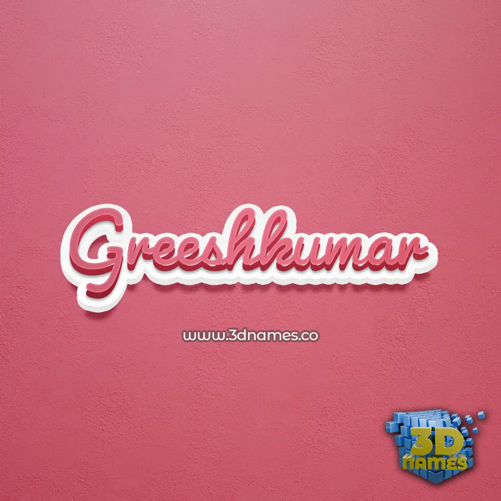 greeshkumar in Red Scribble style - 3D name wallpaper