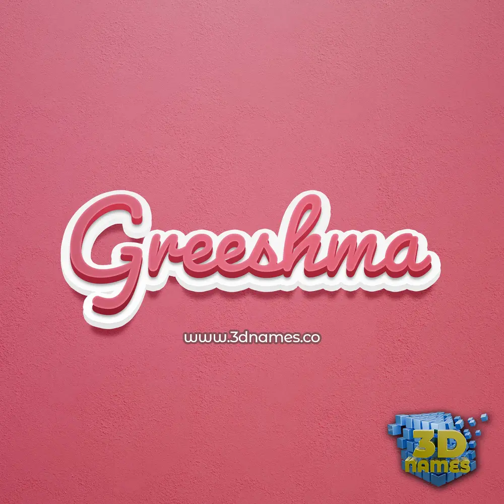 greeshma in Red Scribble style - 3D name wallpaper